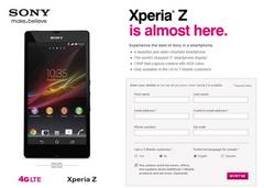 t-mobile sony xperia z sign up page now live